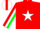 Silk - Red, White Star, Green Sleeves, White Stripe