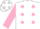 Silk - White, Candy Pink spots, Pink Sleeves