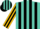 Silk - Turquoise, black 'FAMA' on gold shield on back, black stripes on sleeve