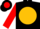 Silk - Black, Black 'A' and Red Arrow on Gold disc, Red Bars on Sleeves