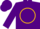 Silk - Purple and gold halves, gold circle 'RJ' on back, purple a