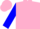 Silk - Shocking pink, blue 'S' on back, blue bars on sleeves, blue ca