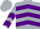 Silk - Silver, Dark Purple Chevrons, Purple