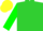 Silk - Lime Green, Yellow and Forest Green Bars on Sleeves, Yellow Cap