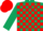 Silk - DARK GREEN and RED check, RED cap