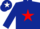 Silk - Dark Blue, Red star, Dark Blue cap, White star