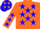 Silk - Orange, Blue Stars