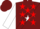 Silk - Burgundy, Red Stars on White Sash, White Bars on Sleeves