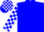 Silk - Blue, White 'BD' in White Square, White and Blue Blocks on S