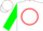 Silk - White, Green 'VP' in Red Circle, Red Band on Green Sleeves