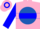 Silk - Hot Pink, Royal Blue disc, Pink 'T', Blue Hoop on Sleeves