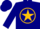 Silk - Navy blue, gold star circle on back, gold s