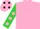 Silk - Bright Pink, Bright Lime Green Sleeves, Pink spots, Lime Ca