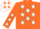 Silk - Orange, White Stars on Blue Circled Horse Head, Blue