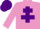 Silk - MAUVE, purple cross of lorraine, purple cap