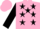 Silk - PINK, black stars, pink stripe on black sleeves, pink cap