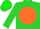 Silk - Lime Green, Green L on Orange disc, Green Bars on Orange S