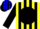 Silk - Yellow, Blue Circled N1N on Black disc, Blue and Black Stripes on Sleeves, Yello