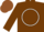 Silk - Chocolate brown, white circle 'H' on back, white trim, brown cap