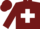 Silk - Burgundy, white cross emblem on back and front, burgundy cap