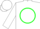 Silk - White, Green 'RB' in Circle, Green Band on S