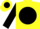 Silk - Yellow, yellow horse emblem on black disc, black sleeves