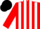 Silk - Red & white stripes, black trim, black cap