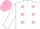 Silk - White, pink polka spots, matching cap