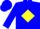 Silk - Blue, yellow diamond emblem on back, blue cuffs on yellow