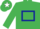 Silk - EMERALD GREEN, dark blue hollow box, dark blue armlet, emerald green cap, white star