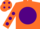 Silk - ORANGE, purple disc, purple spots on sleeves, orange cap, purple spots