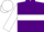 Silk - Purple, white hoop, purple  bar on white sleeves, white cap