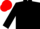 Silk - Black,white emblem, red bar on sleeves, red cap
