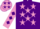 Silk - PURPLE, mauve stars, mauve sleeves, purple diamonds, mauve cap, purple stars
