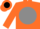 Silk - Orange, Black 'G' on Grey disc