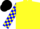 Silk - Yellow and Royal Blue Quarters, White Sleeves, Blue Blocks