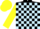 Silk - Black and Light Blue check, Yellow sleeves and cap