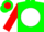Silk - Green, Green and Red 'RV' in White disc, Red Sleeves