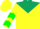 Silk - Yellow, Dark Green Yoke and 'CRF', Green Chevrons on Sleeves, Yellow Ca