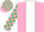 Silk - PINK, white panel, emerald green & pink check sleeves & cap