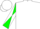 Silk - White, Emerald Green Emblem (Rose), Green and White Diagonal Quartered Sleeves