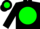 Silk - BLACK, full house on fluorescent green disc, fluorescent green chev