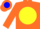 Silk - Fluorescent orange, blue 'JT' on yellow disc onback, fluorescent