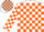 Silk - White and orange blocks, white and orange striped sleeve