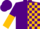 Silk - Purple and Gold Quarters, Purple Stripes and Blocks, Purple and Gold Halved Sleeve