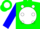 Silk - Green, Green 'SF' on White disc, White spots, White disc on Blue Sleev