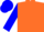 Silk - Orange, blue 'B' on back, blue sleeves and cap