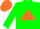 Silk - Green, Orange Triangle, Orange Cap