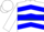 Silk - White, Dark Blue Hoop, Blue Chevrons on White Sleeves