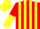Silk - RED and YELLOW stripes, halved sleeves, YELLOW cap